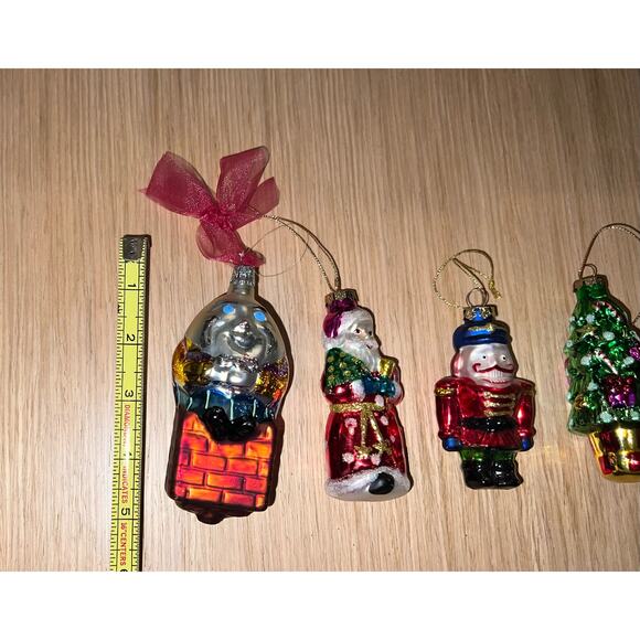 Mixed Lot of Vintage Blown Glass Ornaments Humpty Santa Soldier Snowman German - Picture 5 of 6
